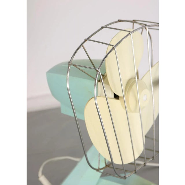 Blue Small Mid-Century Italian Fans, Set of 2 For Sale - Image 8 of 18