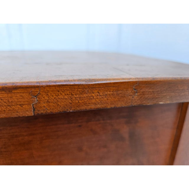 American Square Primitive Federal Style One Drawer Side Table For Sale - Image 3 of 17