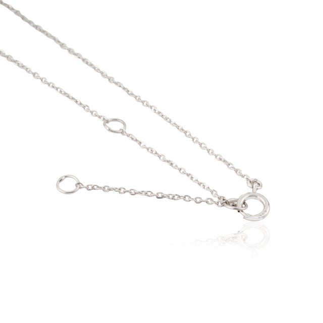 Natural Twin Sapphire and Diamond Heart Necklace in 14k White Gold For Sale - Image 9 of 15