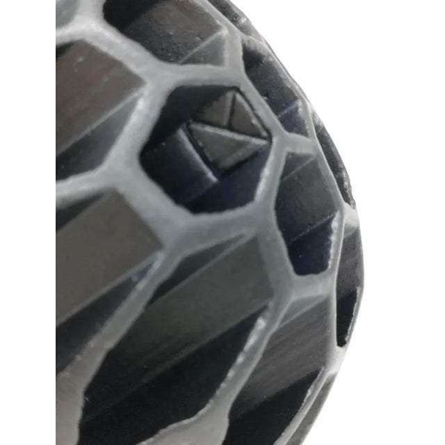 Anthracite Ceramic Sphere Sculpture by Alessio Tasca, Italy, 1960s For Sale - Image 6 of 10