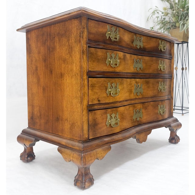 Late 20th Century Light Mahogany Ball & Claw Feet Brass Hardware 4 Drawers Bachelor Chest Dresser For Sale - Image 5 of 16