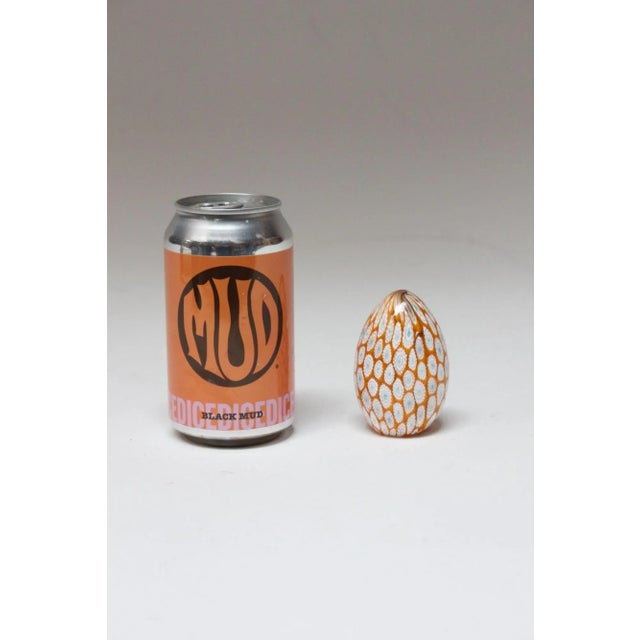 Amber Vintage Italian Modernist Murano Millefiori Mosaic Glass Egg Paperweight Sculpture For Sale - Image 8 of 10