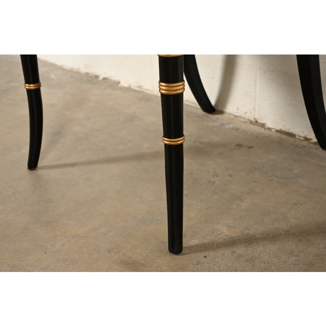 Baker Furniture Historic Charleston Regency Ebonized and Gold Gilt Dining Chairs, Set of Four For Sale - Image 11 of 15
