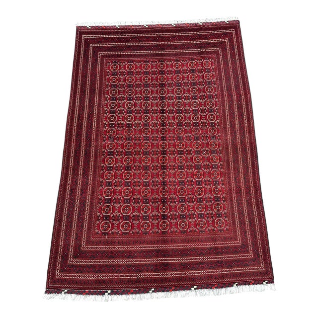 Vintage Afghan Hand Knotted Kunduzi Rug For Sale