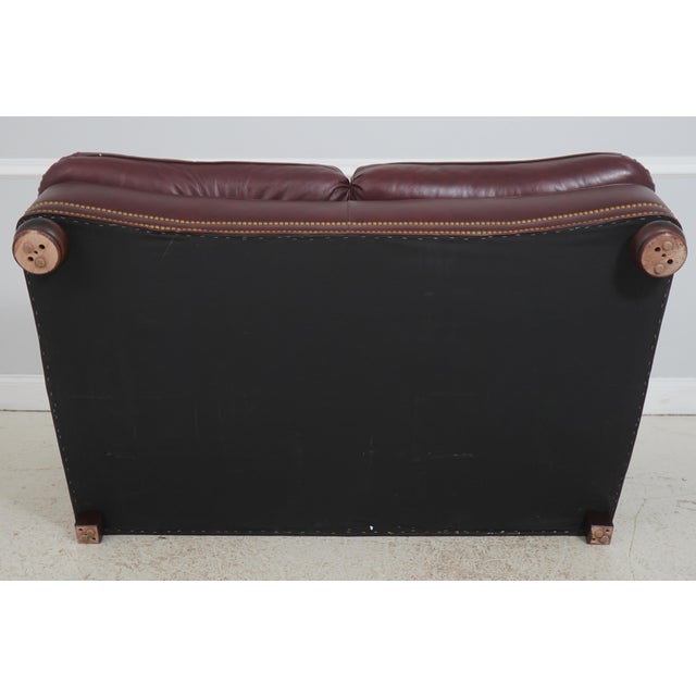 Hancock & Moore Burgundy Leather Loveseat Sofa For Sale - Image 17 of 18