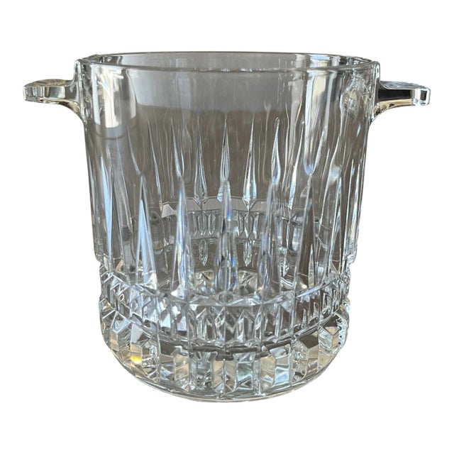 Vintage Villeneuve Pattern by Cristal D’Arques Ice Bucket With Tab Handles Made in France For Sale