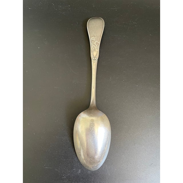 Victorian Antique 1847 Rogers Bros Lily Silverplate 1874 Serving Spoon - Mono B For Sale - Image 3 of 8