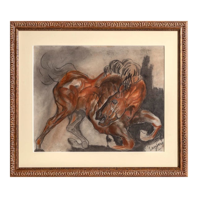 Horse, Unknown Artist Pastel Painting For Sale