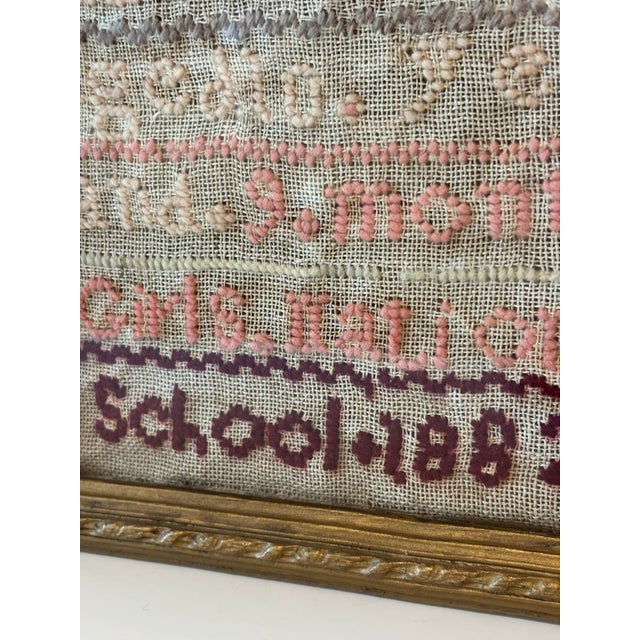 English 19th Century Framed School Sampler For Sale - Image 3 of 3