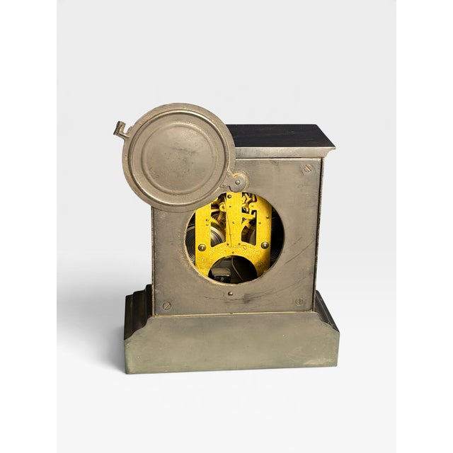 Antique Cast Iron Mantel Clock from Ansonia Clock Company, 1890 For Sale - Image 3 of 11