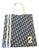A 2000s John Galliano for Christian Dior Trotter Deep Blue and Cream Tote Bag For Sale