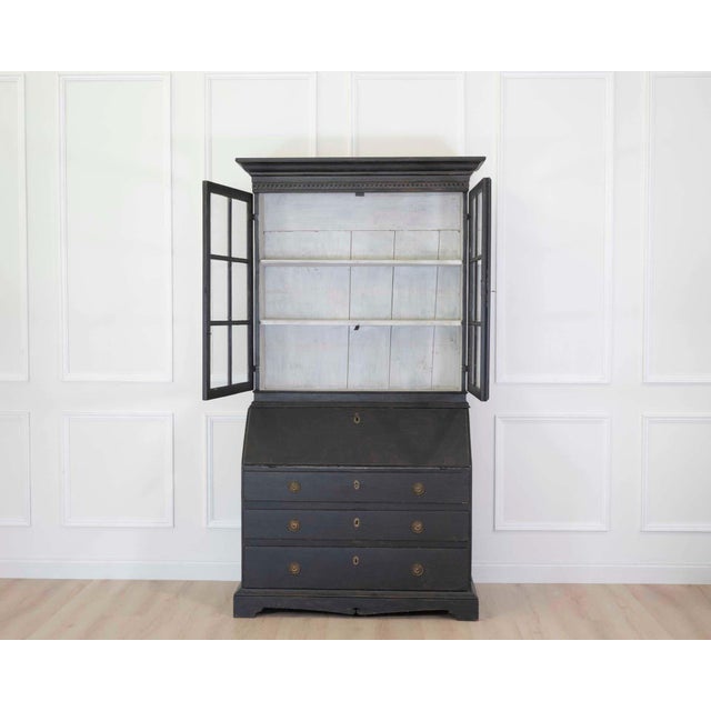 Mid 20th Century Mid 20th Century Swedish Gustavian Style Secretary and Vitrine For Sale - Image 5 of 9