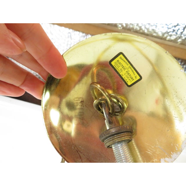 Mid Century Brass & Glass Chandelier ~ Hanging Lamp ~ Sciolari Murano Style For Sale - Image 12 of 18