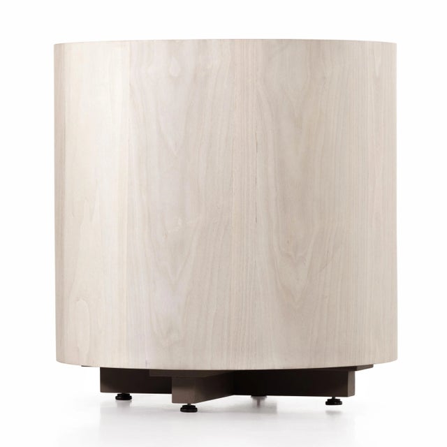 Four Hands Hudson Round End Table, Ashen Walnut For Sale In Austin - Image 6 of 11