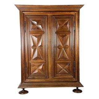 Burgundy Walnut Wardrobe, 1700s For Sale