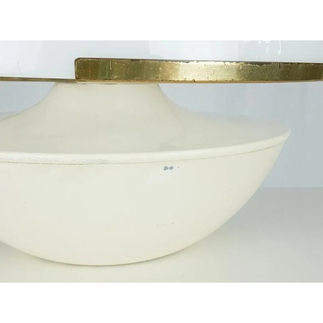 Italian Aluminium and Brass Table Lamp with Acrylic Glass Shade, 1960s For Sale - Image 4 of 9