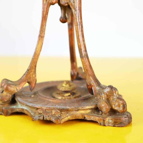 Metal Vintage Art Nouveau Metal and Glass Lamp For Sale - Image 7 of 11