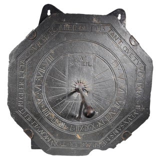 Large French Slate Octagonal Sundial, 1670s For Sale