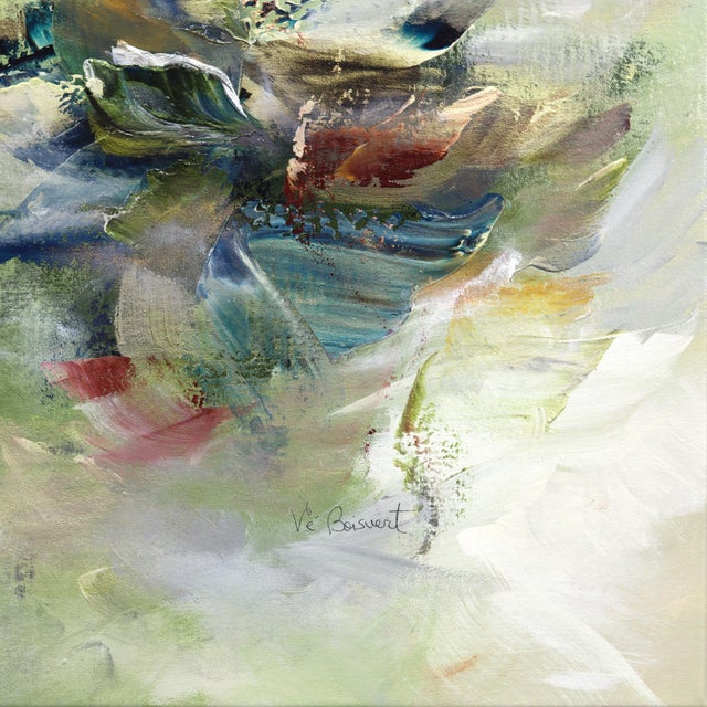 2020s Freedom in Nature - Large Abstract Green Tone Textural Floral Acrylic Painting Original Artwork by Ve Boisvert For Sale - Image 5 of 9