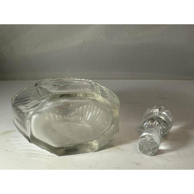 Metal Sterling Silver Cut Crystal Perfume Bottle: Acorn Stopper, Ribbed Design For Sale - Image 7 of 10