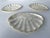 Set of 3 sea shell shape appetizer serving trays with brass rims and cork bottoms. In very fine condition. Hand made in...