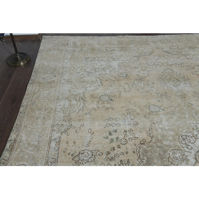 Textile 1970s Vintage Persian Handmade Wool Cotton Orange Area Rug For Sale - Image 7 of 11