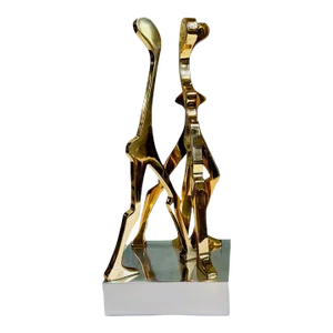 Brass and Polished Aluminum Figurative Sculpture Attributed Jean Arp, 1970