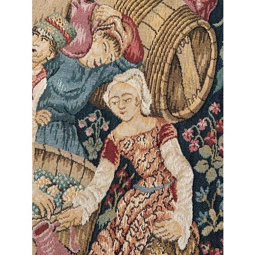 Textile Vintage French Aubusson Medieval Style Jacquard Tapestry, 1970s For Sale - Image 7 of 18