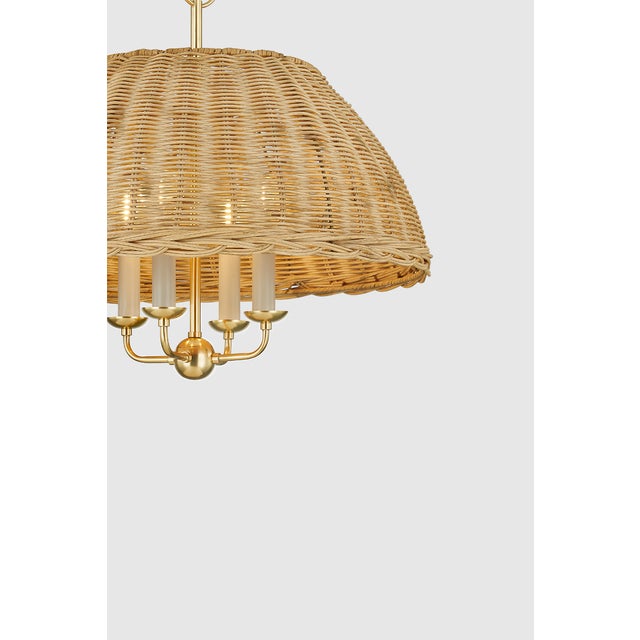 Brass Mitzi Arwen 20 in. 4 Light Pendant in Aged Brass Finish For Sale - Image 8 of 13