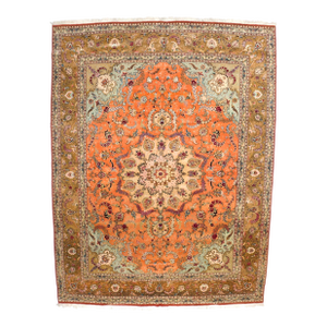 Extremely Fine Persian Tabriz Wool & Silk Foundation Rug 9’10” X 12'11"