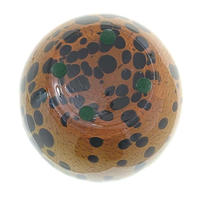 Mid 20th Century Modern Leopard Tortoise Pattern Vase Murano Style Made in Italy 12.5" For Sale - Image 4 of 4