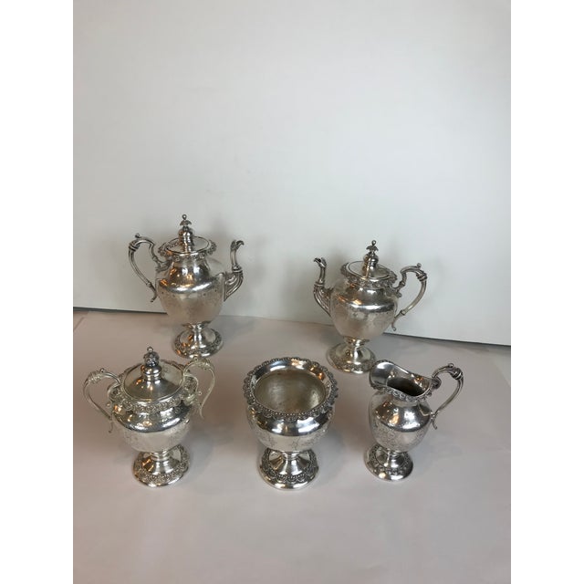 Antique Victorian Sheffield Style Silver Plated Coffee / Tea Set With
