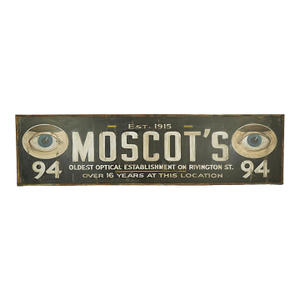 Newly Made Reclaimed Moscot's Optical Aluminum Marty Supreme Movie Prop Sign