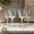 Elegant set of four vintage French wine glasses by Cristal d’Arques-Durand in the discontinued Meridien pattern. Each...