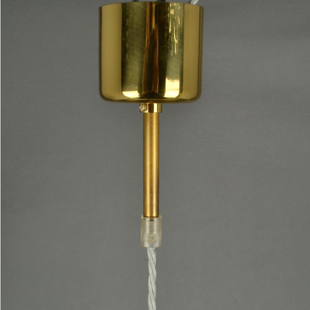 Mid-Century Modern Pendant Lamp in Clear Acrylic Glass, Wire and Brass, 1970s For Sale - Image 15 of 18