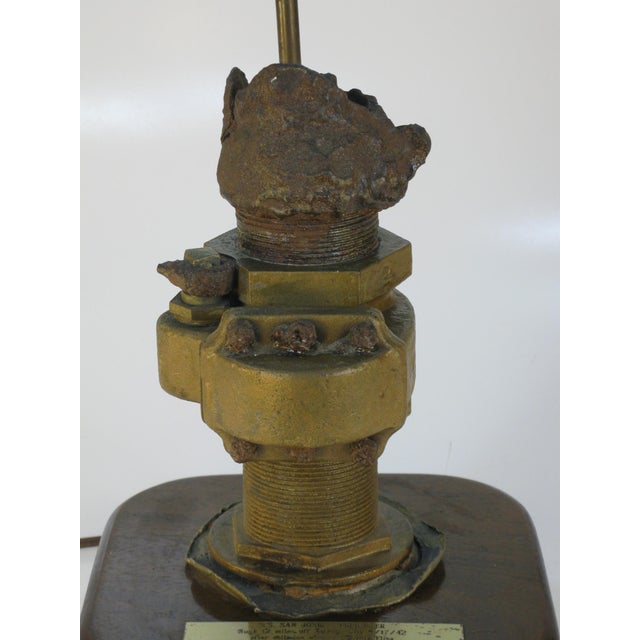 Table Lamp Nautical Antique S.S. San Jose Brass Recovered Pipe For Sale - Image 10 of 16