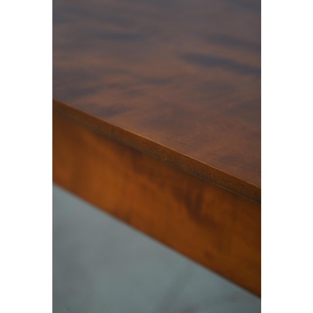 Tiger Maple Scalloped Top Dining Room Table For Sale - Image 10 of 12