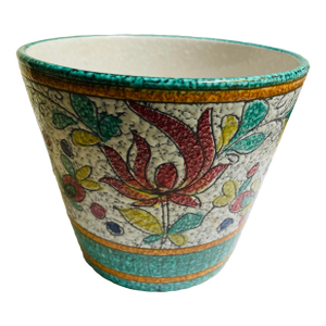 Mid 20th Century Lava Glaze Italian Pottery Planter Cachepot Ice Bucket