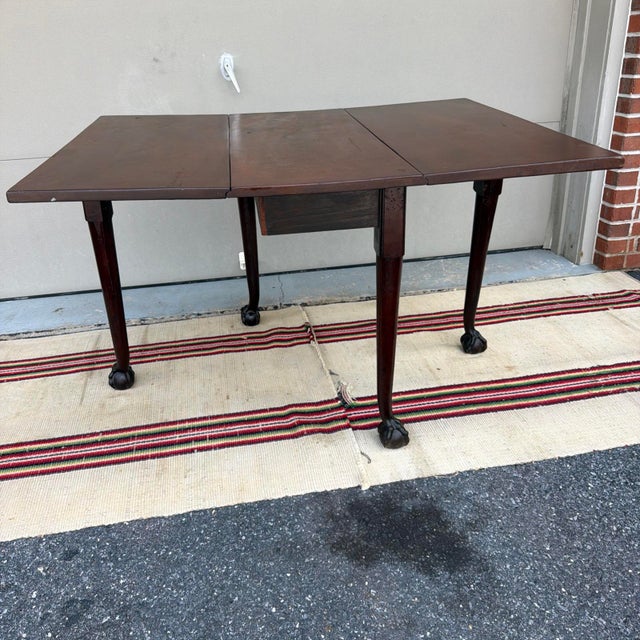 Antique English George III Mahogany Drop-Leaf Side Table, Circa 1760-1780 For Sale - Image 16 of 18