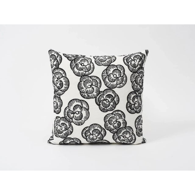 Schumacher Double-Sided Pillow in Mona Embroidered Print For Sale In Charlotte - Image 6 of 7