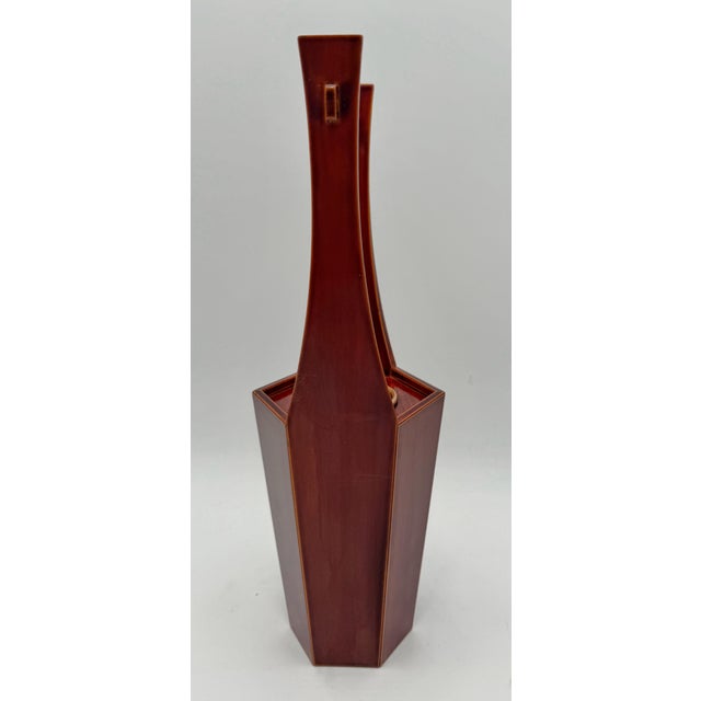 Japanese Japanese Hida Shunkei Lacquered Ikebana Vase Stand With Insert For Sale - Image 3 of 9