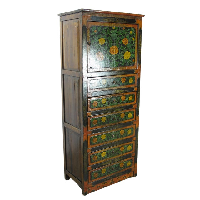 Chinese Late 19th Century Tibetan Chest With 6 Drawers For Sale - Image 3 of 13