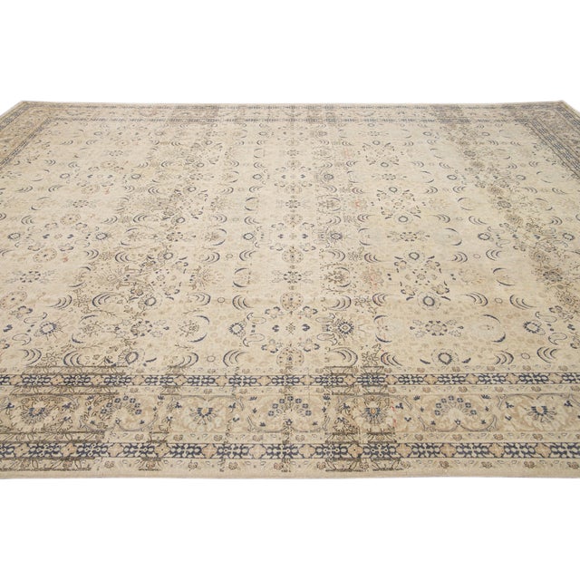1900 - 1909 Doris Leslie Blau Antique Allover Geometric Cream Beige Rug - c. 1900 For Sale - Image 5 of 8