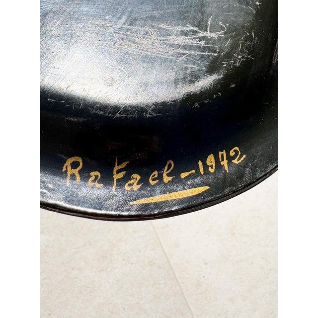 Large Black Papier-Mâché Tray, France, 1970 For Sale - Image 9 of 10