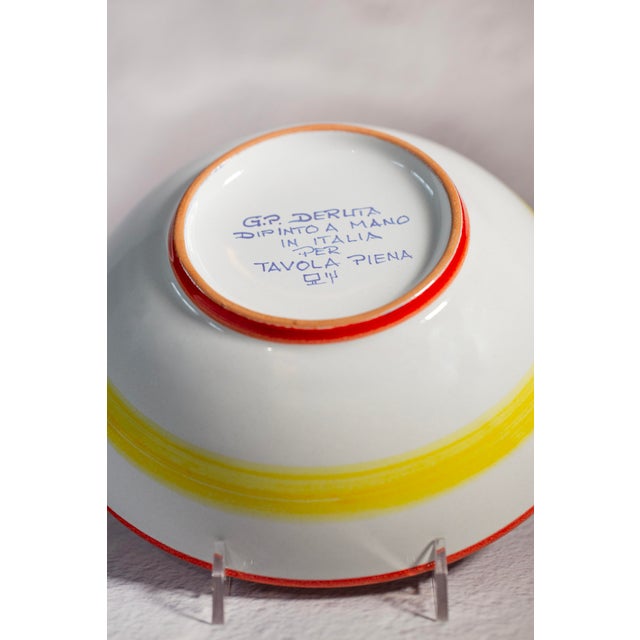 2020s Intreccio Red Deep Pasta & Soup Bowl | Hand-Painted Italian Pasta Bowl From Deruta For Sale - Image 5 of 5