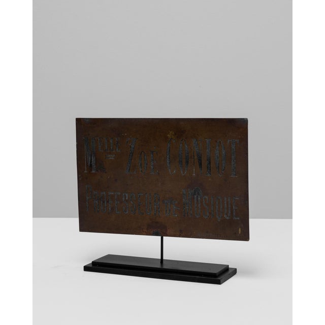 20th Century Belgian Music Professor Brass Sign on Stand For Sale - Image 4 of 18