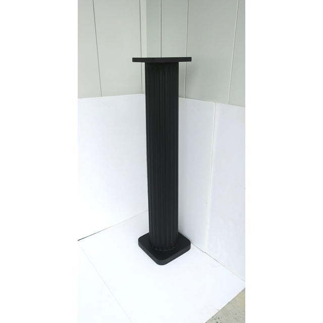 Mid 20th Century Black Column Pedestal, Neoclassical Style, Circa 20th Century For Sale - Image 5 of 13
