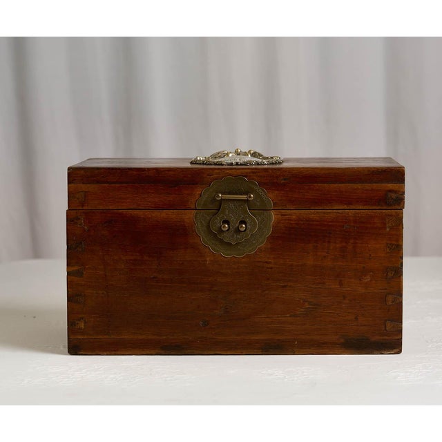 Huge C. 1910 Antique English Oak & Silver Plate Keepsake Box With Plaque For Sale - Image 9 of 9