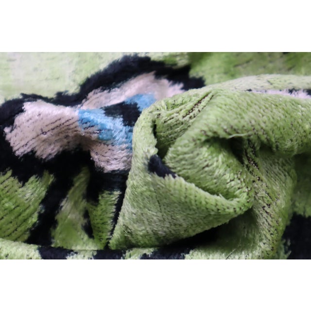 Green Contemporary Handmade Velvet Evil Eye Good Luck Throw Pillow & Down Feather Insert For Sale - Image 8 of 9