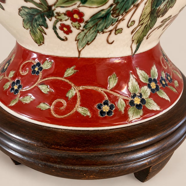 Vintage Fredrick Cooper Chinoiserie Asian Ralph Lauren Style Handpainted With Palm Trees & Fez Monkeys Table Lamp For Sale In Naples, FL - Image 6 of 11
